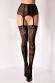 Calze nere da reggicalze con motivo tigrato. Art. BS126