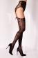 Calze nere da reggicalze con motivo tigrato. Art. BS126