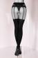 Collant aperto effetto reggicalze con dettagli a righe. Art. BS136