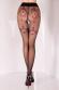 Collant aperto velato con ricami bordeaux. Nero. Art. BS137