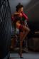 Ballerina: autoreggenti nere con ricami bordeaux e lurex. Art. BS133