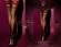 Autoreggenti nere con balza rossa, ricami e lurex. Art. BS162