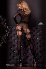 Collant nero/beige con ricami. Art. 300