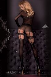 Collant nero/beige con ricami. Art. 300