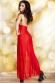 Lingerie: vestaglia lunga in chiffon rosso.