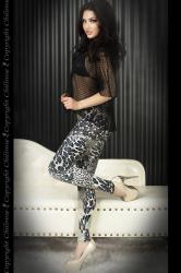Leggings fantasia animalier blu/nero.