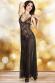 Abito in chiffon con inserti in pizzo.
