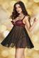 Babydoll in chiffon con coppe in pizzo.