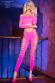 Top e leggings stringati con intagli. Rosa fluo