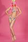 Bikini floreale con reggiseno a fascia.