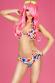 Bikini con fantasia a fiori e righe.