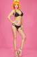 Bikini nero con catenelle dorate.