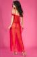Vestaglia lunga in chiffon e pizzo. Rosso