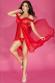 Vestaglia lunga in chiffon e pizzo. Rosso
