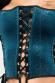 Corpetto vellutato con stringature. Blu