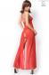 Abito in microrete con inserti in pizzo. Rosso