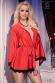 Vestaglia in satin e pizzo. Rosso.