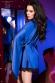 Vestaglia in satin e pizzo. Blu.