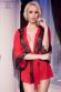 Vestaglia in tulle e pizzo. Rosso