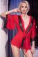 Vestaglia in tulle e pizzo. Rosso