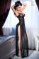 Neglig in tulle e pizzo con ricami argentati.
