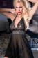 Babydoll in tulle e pizzo con ricami in lurex.