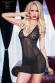 Chemise in tulle e pizzo con motivo posteriore.