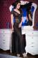 Neglig lunga in tulle e pizzo.