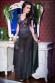 Neglig in tulle con inserti in pizzo nero/blu.