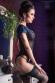 Guepiere in tulle con pizzo nero/blu.
