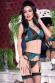 Bralette set 3 pezzi in pizzo. Nero/turchese