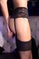 Reggicalze e tanga in pizzo floreale nero + calze.