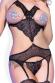 Set intimo 4 pezzi con calze e gemme adesive per il seno.