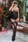 Sexy guepiere 4 pezzi con calze. Nero