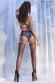 Set intimo 5 pezzi in fantasia scozzese con calze.