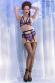 Set intimo 5 pezzi in fantasia scozzese con calze.