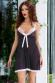 Babydoll a pois con merletti in pizzo. Nero-bianco