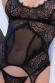 Guepiere in tulle e pizzo cigliato + calze.