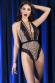 Body leopardato in tulle e pizzo con laccetto.