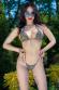 Mini bikini leopardato 3 pezzi con tanga e perizoma.