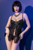 Chemise in tulle con top pitonato.