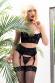 Set intimo 4 pezzi in pizzo e microrete con calze.