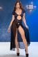 Neglig in tulle con inserti in pizzo nero/blu.