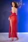 Neglig in pizzo con spacchi + guanti. Rosso