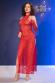 Neglig in pizzo con spacchi + guanti. Rosso