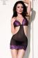 Chemise in tulle e pizzo con aperture laterali.