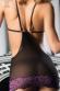 Chemise in tulle e pizzo con aperture laterali.