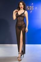 Neglig in tulle e pizzo con stringatura posteriore.