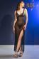 Neglig in tulle e pizzo con stringatura posteriore.