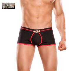Black mini boxers with red contours.